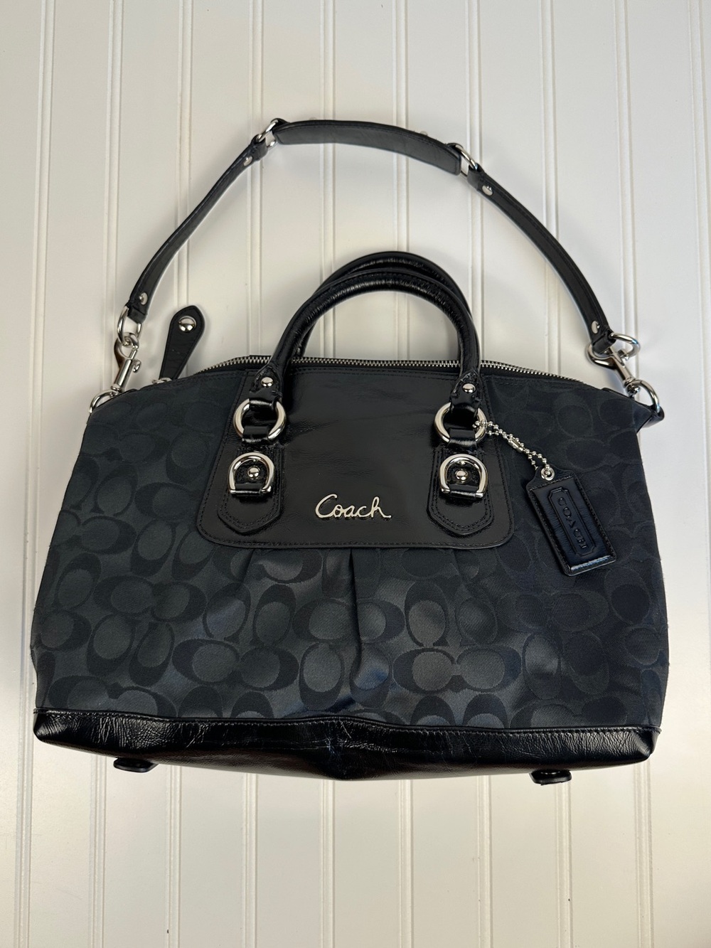 Vintage Coach Ashley Signature Jacquard Shoulder Bag
